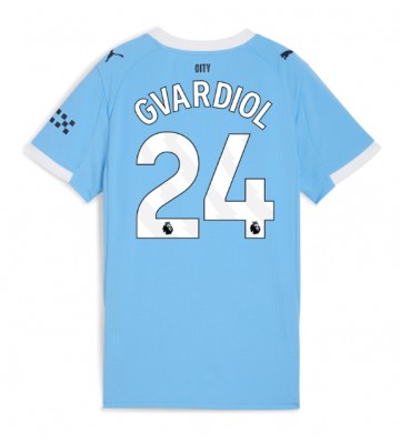 Manchester City Josko Gvardiol #24 Hjemmebanetrøje Dame 2025-26 Kortærmet